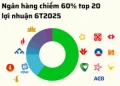 20 doanh nghiệp niêm yết lãi lớn nhất 6T2025: 60% là ngân hàng, 15% là bất động sản, chỉ có 1 DN sản xuất